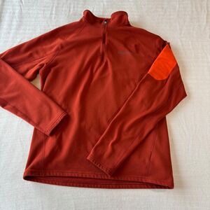 Marmot Womens Quarter Zip Fleece Pullover Burnt Orange Sleeve Pocket Medium